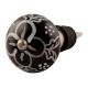 Black Ceramic Floral Wine Stopper